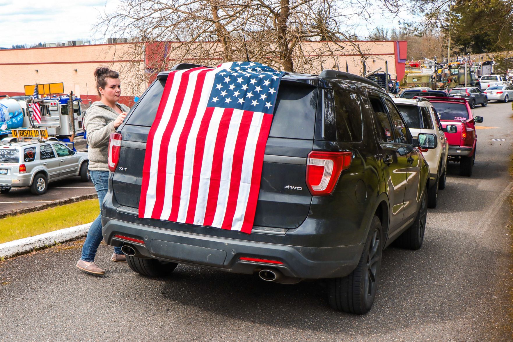 Convoy of Vehicles Travels From Yard Birds to Adna in Memory of State Trooper Justin Schaffer
